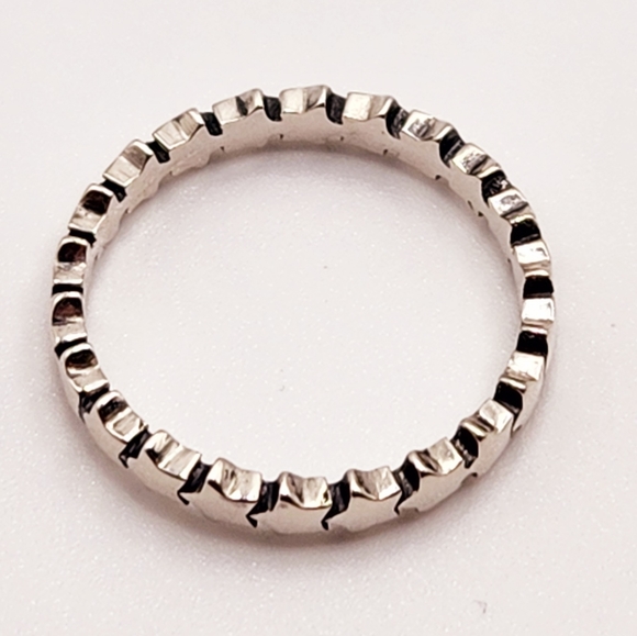 Silver Star Shaped Stacking Ring - Picture 8 of 9